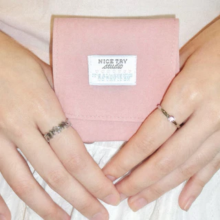 nice try studio - True Star Shiny Rings Set แหวนรูปดาวและพลอยสีชมพู กันน้ำ กันเหงื่อ ไม่ลอก ไม่ดำ