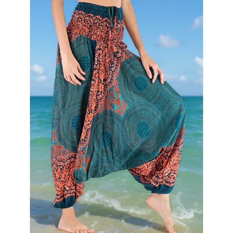 กางเกงม้ง กางเกงซามูไร ผู้หญิง/ผู้ชายก็ใส่ได้ใส่สบาย Hmong pants, Yoga pants, Harem pants, Boho pant