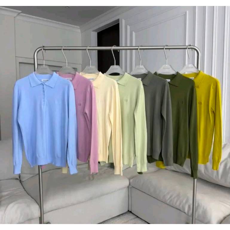 PTPL2345 เสื้อแขนยาวคอโปโลสีพื้น PROMTHONG