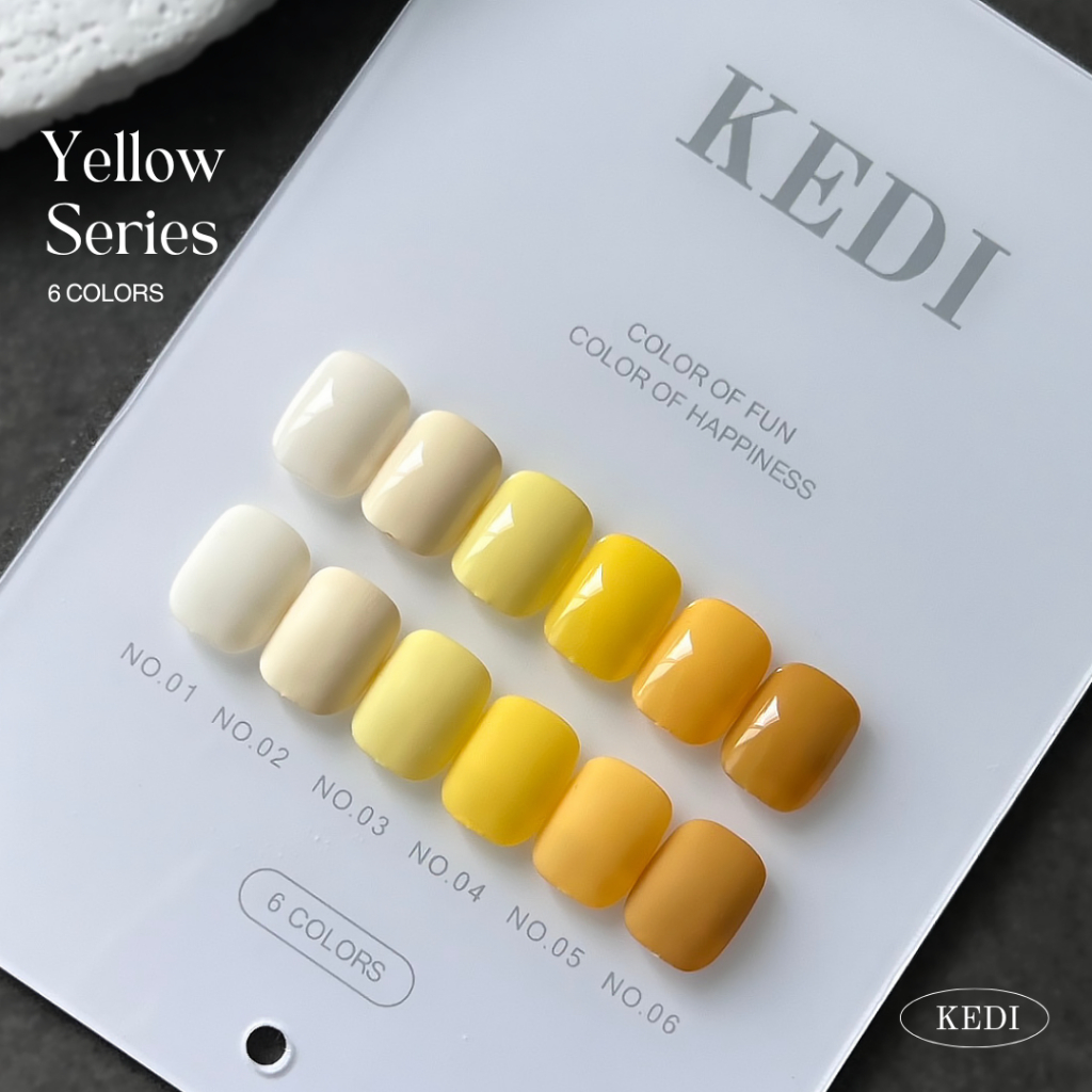 แยกขวด KEDI Yellow Series สีเจลโทนเหลืองเซ็ต 6 สี