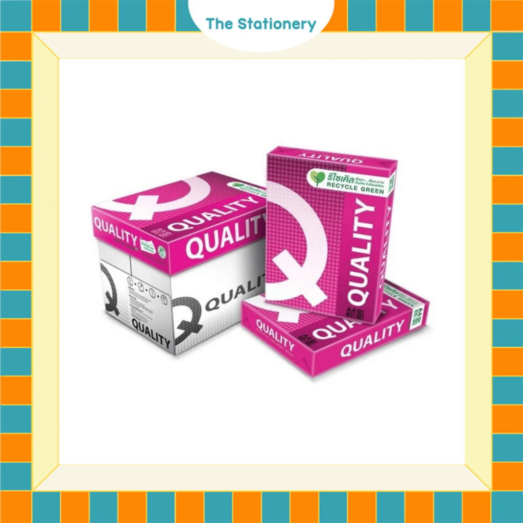 กระดาษถ่ายเอกสาร กระดาษ A4 Quality Pink 80 gram 5 รีม / 1กล่อง