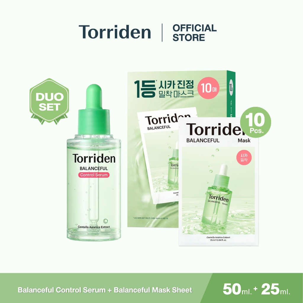 [สูตรใหม่] Torriden Balanceful Cica Control Serum (50ml) + Balanceful Cica MaskSheet(10ea) ทอร์ริเดน