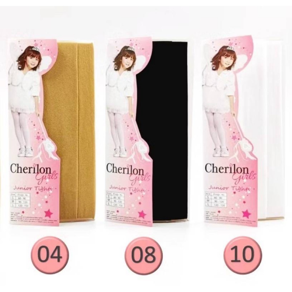 แพ็ค3, แพ็คโหล 12 คู่ สุดคุ้มยกทีม!! ถุงน่องเด็ก ยี่ห้อ เชอรี่ล่อน Cherilon สำหรับเด็กผู้หญิง สีขาว 