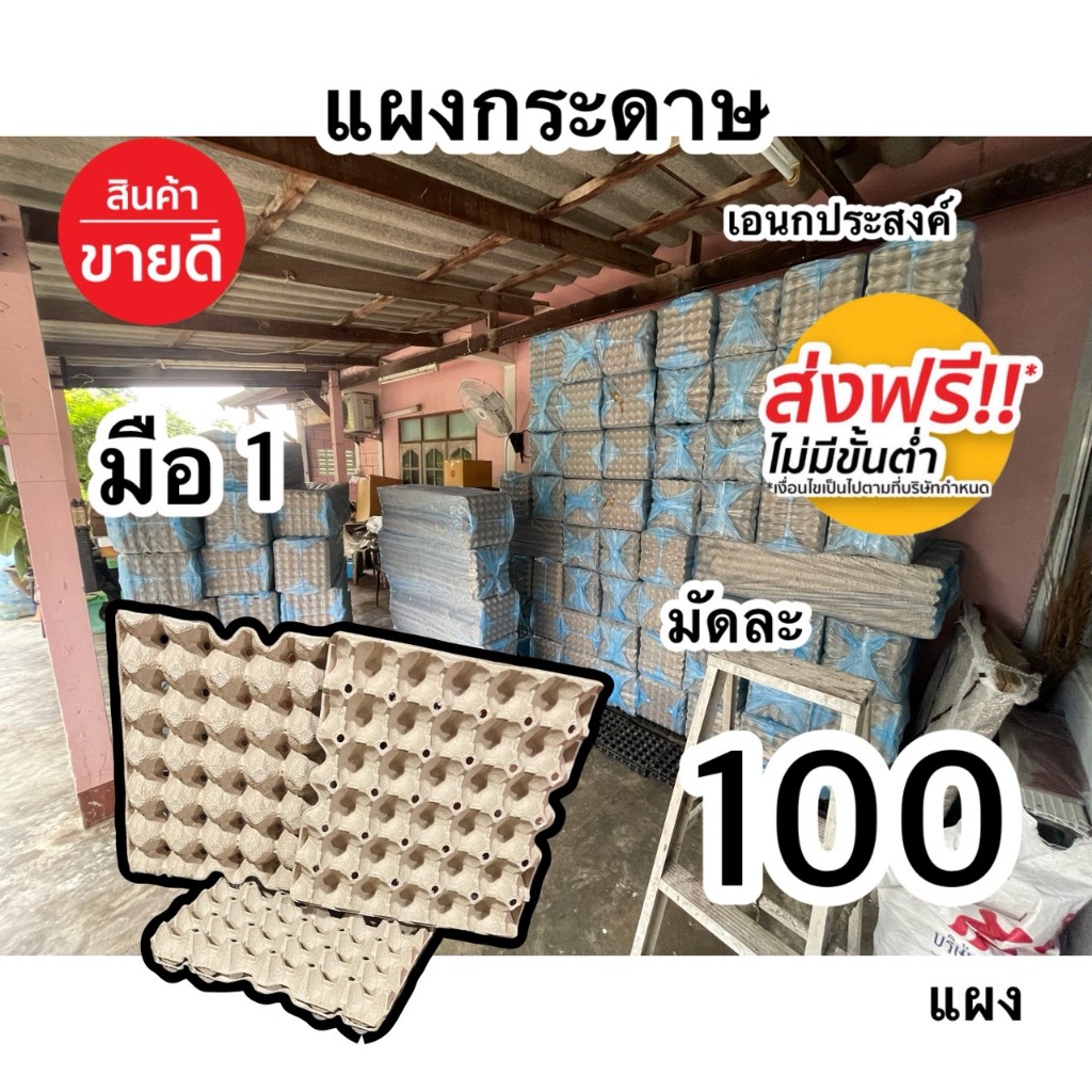 แผงไข่กระดาษ100ใบ ถาดรองไข่กระดาษ มือ1 ส่งด่วน1วัน ส่งฟรี