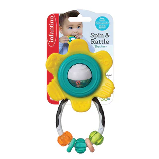 Infantino : Spin & Rattle Teether - ของเล่นเสริมพัฒนาการ ยางกัด ดอกไม้