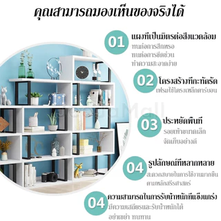 JJM ชั้นวางหนังสือ ชั้นวางของ สแตนเลส+ไม้ ท่อเหล็กหนา 30MM แข็งแรง มาก รับน้ำหนักได้สูงสุด 200KG