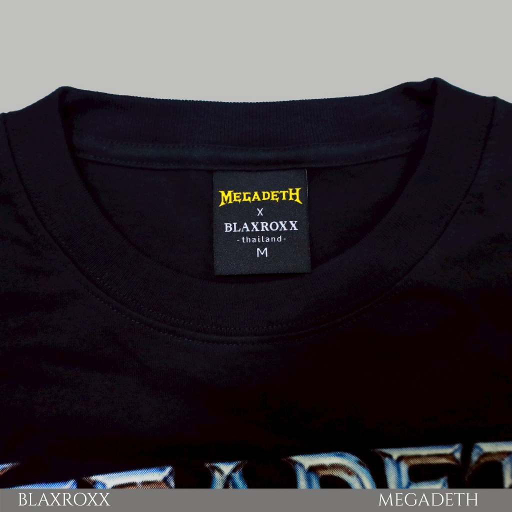 BLAXROXX | MEGADETH® | [MGD025] | เสื้อยืดคอกลม แขนสั้น | สกรีนลายคมชัด ไม่หลุดลอก | Cotton100% - รูปที่ 4