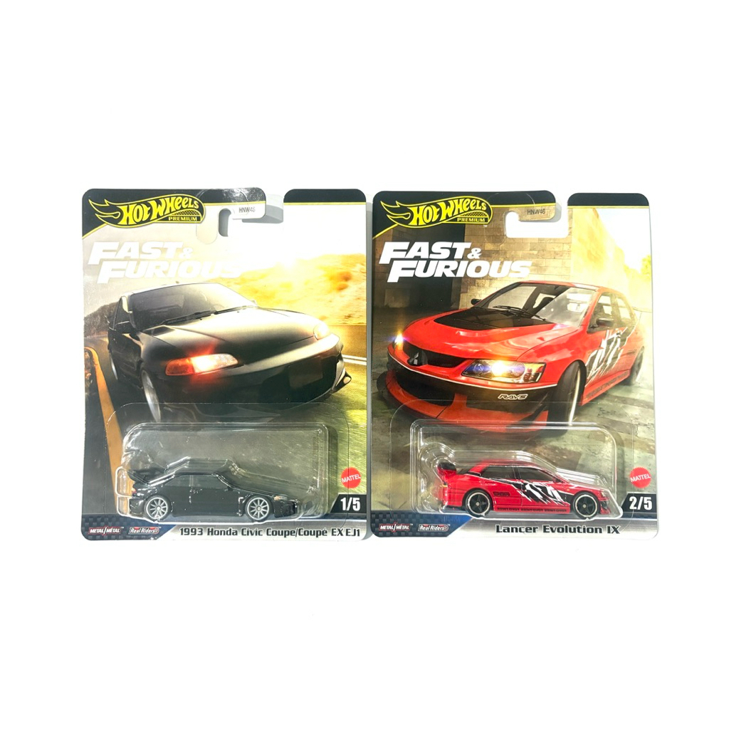 Hot Wheels | Lancer Evolution IX | 1993 Honda Civic Coupe EX EJ1 ~ FAST&FURIOUS | 🛞เป็นล้อยาง แพคพรี