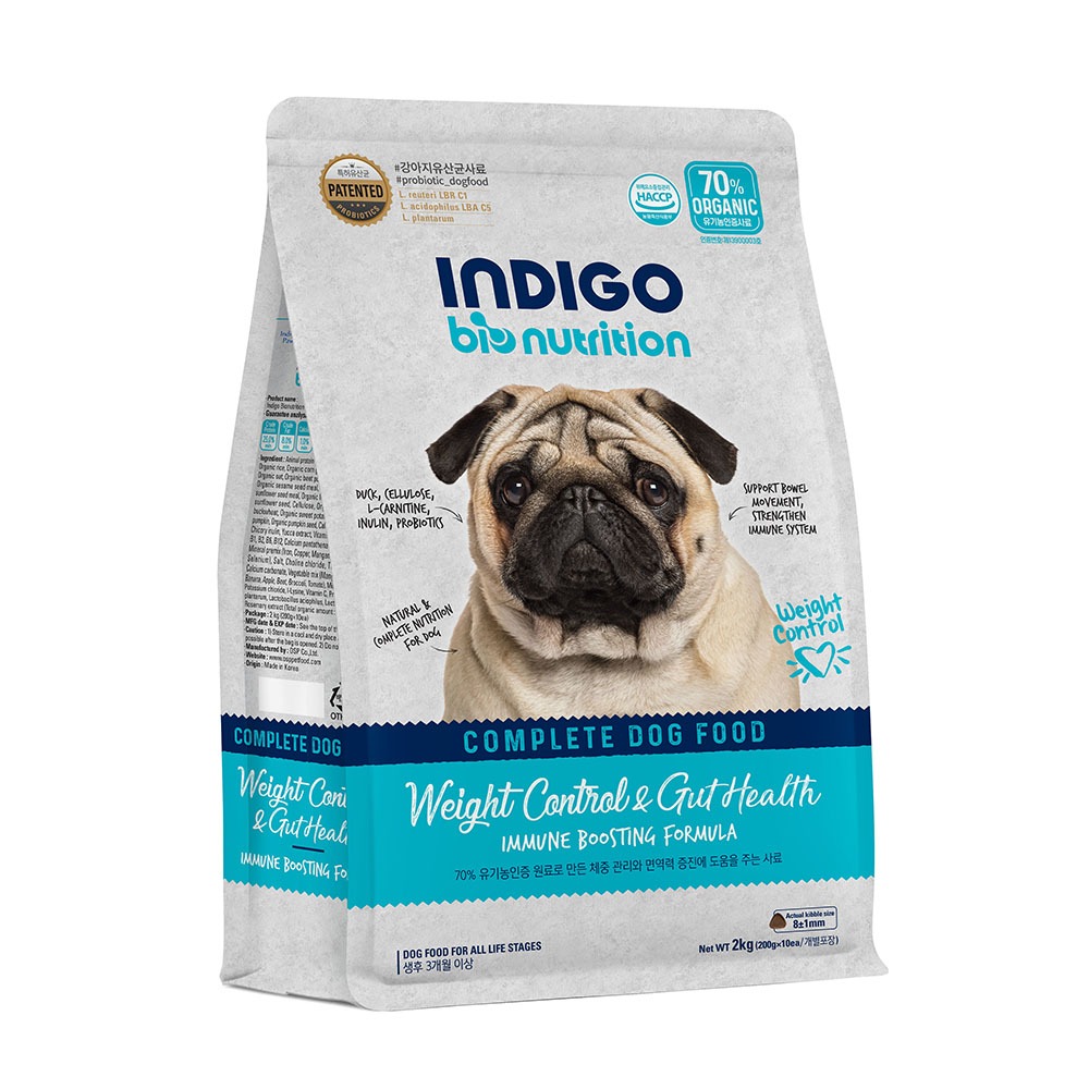 Indigo Bionutrition Weight Control & Gut Health อาหารสุนัข สูตรควบคุมน้ำหนักและดูแลลำไส้ 2 กก.