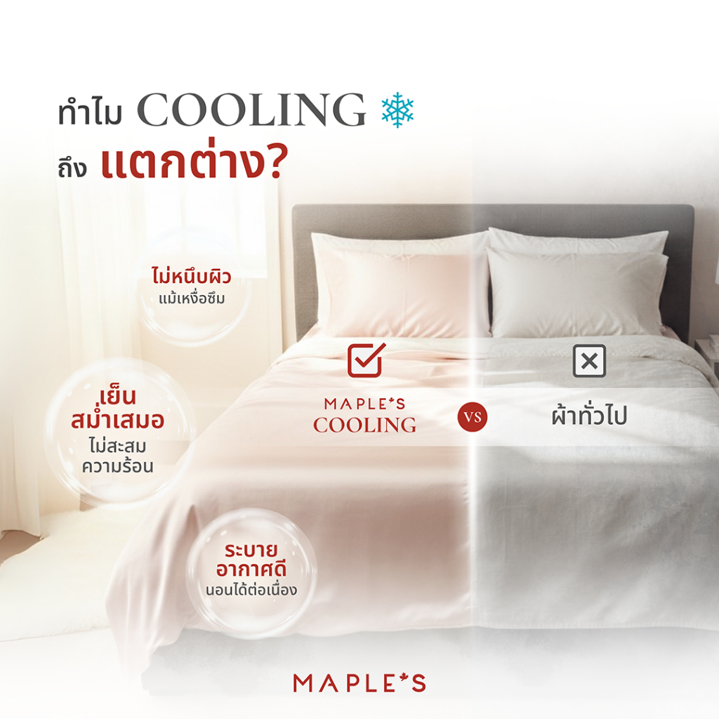 MAPLE'S ผ้าปู Satin-Silk รุ่นCooling 990เส้น รัดมุม กันไรฝุ่น ซาตินผ้าไหม ผ้าห่ม bedsheet duvet - 2