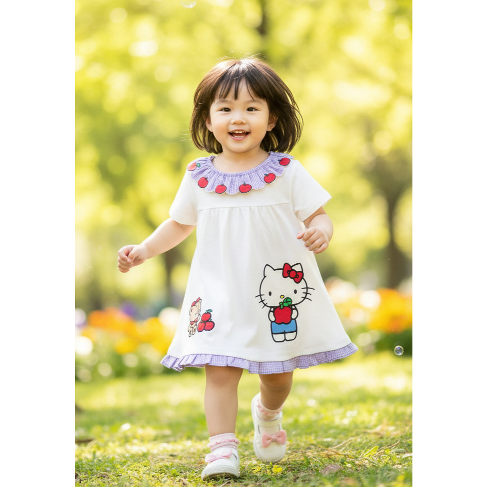 【BABY CHEER x Hello Kitty】แท้ 💯 เสื้อลูกสาวน่ารัก คิตตี้ (Kitty) สีขาว 【พร้อมส่ง】✅