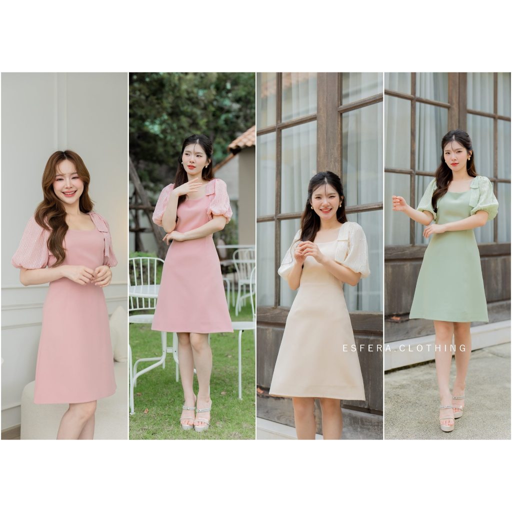 ES-DR25-11 Beau Cuty Dress: เดรสออกงานเรียบหรู พรางหุ่นสวยทุกไซส์