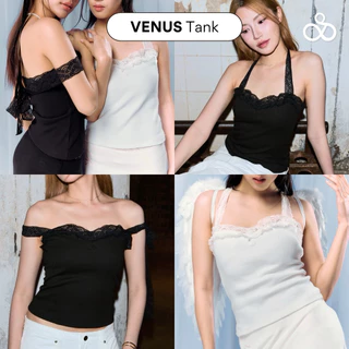 Sistersfabric - Venus Tank เสื้อลูกไม้ผูกคอ