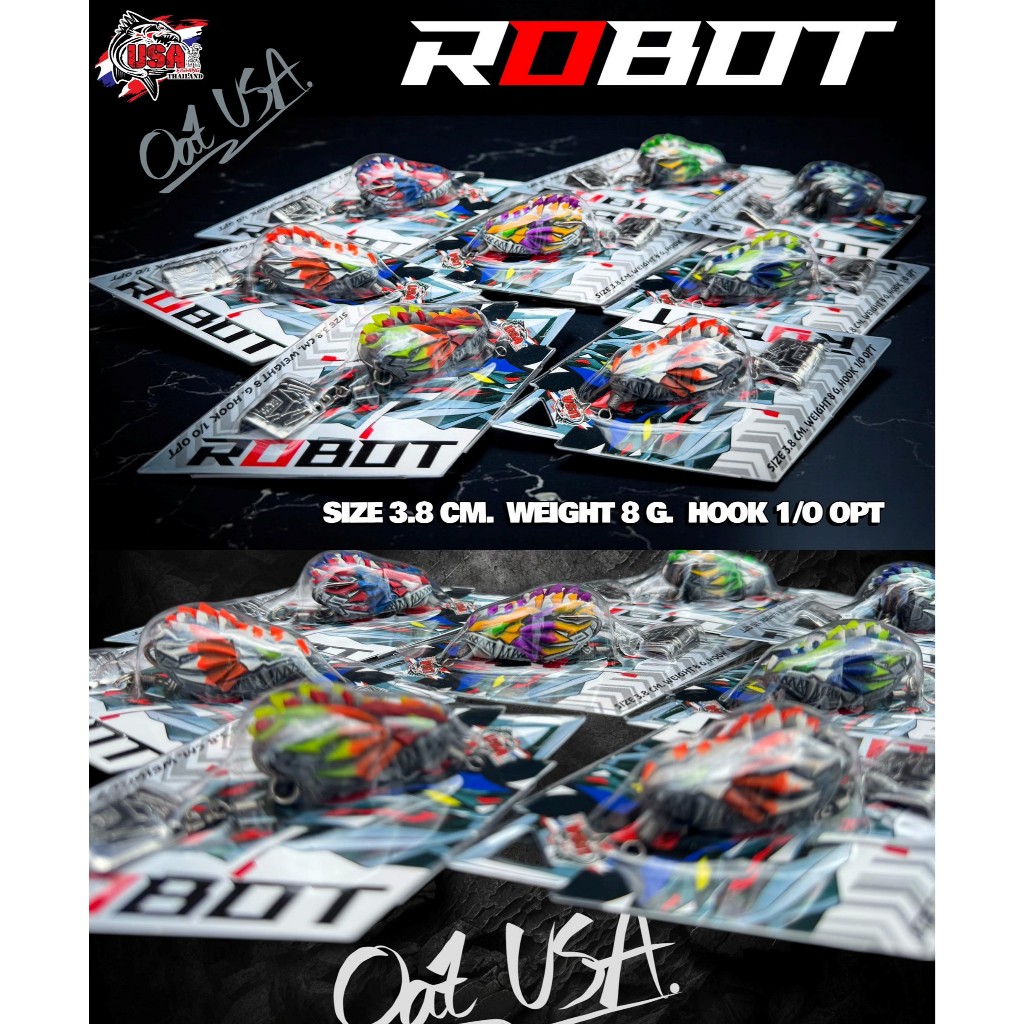 กบยางยูเอสเอ USA กบยางโรบอท Robot กบยางRobot USA ขนาด 3.8cm น้ำหนัก 8g