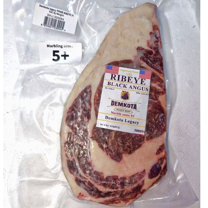 USA Black Angus Ribeye MB 5+  (DEMKOTA) Approx 350-400g