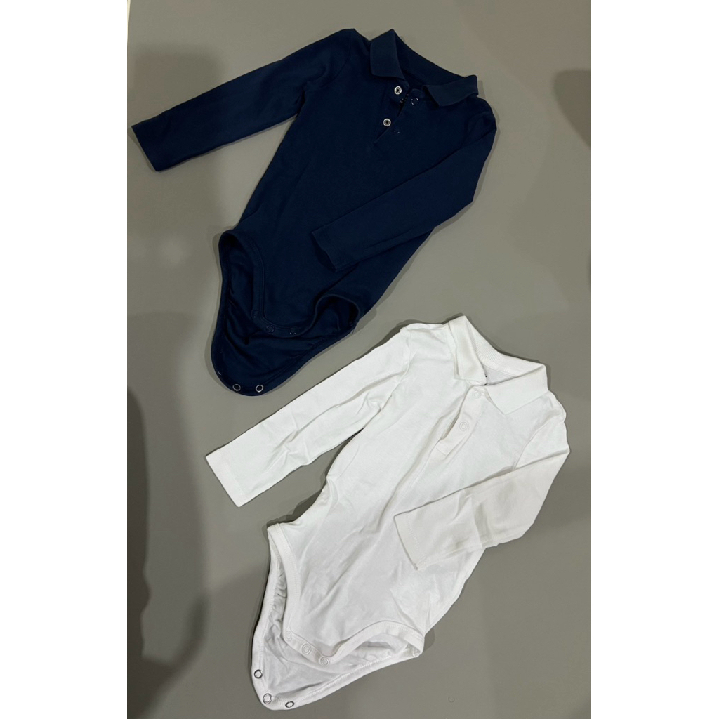 (มือสอง) H&M Baby Bodysuit คอปก (size 9-12m)