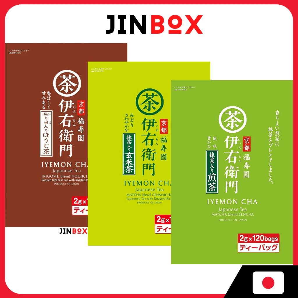 [ส่งตรงจากประเทศญี่ปุ่น] Iyemon Uji no Tsuyu 120 ถุงชา - ชาข้าวคั่ว/ ชาข้าวกล้องพร้อมมัทฉะ/ Sencha w