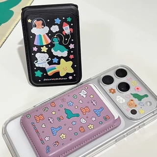Magnet wallet : Plum doodle กระเป๋าใส่บัตรแม่เหล็กติดเคส ใช้เป็นขาตั้งได้ น่ารักสุดๆ*ไม่รวมเคส* | Stickwithme4ev
