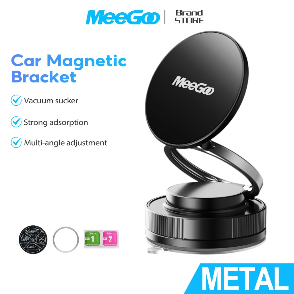 MEEGOO ที่วางโทรศัพท์มือถือ หมุนได้360° ถ้วยดูด แม่เหล็ก พับเก็บ พกพาสะดวก ใช้ได้ในรถยนต์หรือที่บ้าน