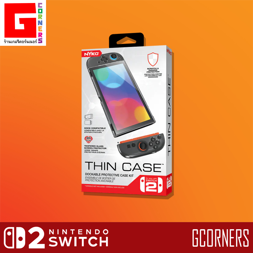 Nyko : เคสพร้อมฟิล์มกระจก Thin Case สำหรับ Nintendo Switch 2