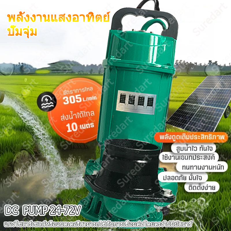 ปั๊มจุ่ม ปั๊มจุ่มพลังงานแสงอาทิตย์ขนาด 2/3/4 นิ้ว ปั๊มน้ำ DC ปั๊มน้ำไร้แปรงถ่าน ความสามารถในการดูดซึมน้ําที่แข็งแกร่ง