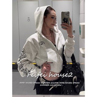 [Women's letter print long-sleeved coat]เสื้อโค้ทฮู้ดแขนยาวพ…