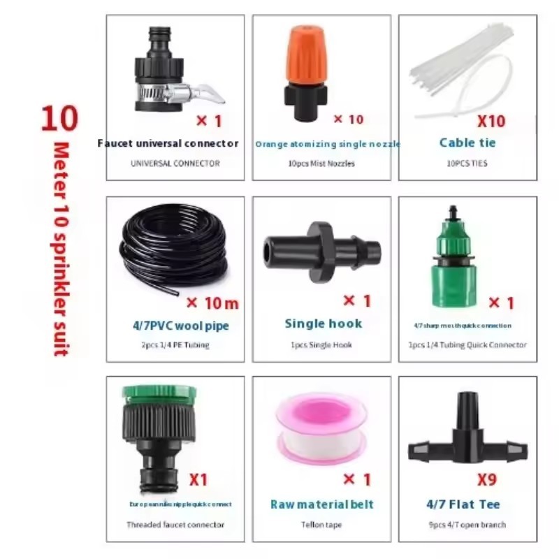 💥พร้อมส่ง💥สายยางน้ำหยด 30 เมตร ชุดน้ำหยดอัตโนมัติ 149 ชิ้น ระบบรดน้ำสวน สปริงเกอร์ ปรับน้ำหยดได้ สำหรับสวน ครัวหลังบ้าน - รูปที่ 6