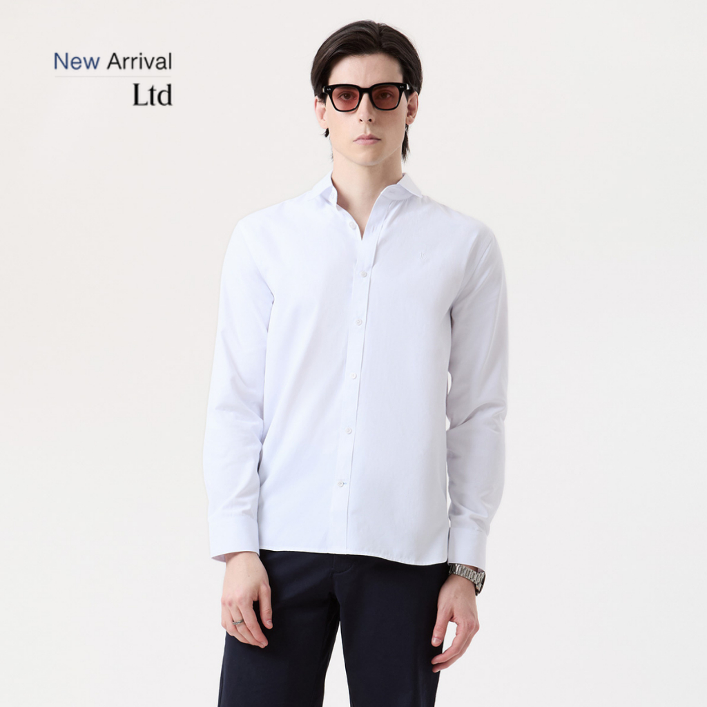 LTD เสื้อเชิ้ตแขนยาว ผู้ชาย สีออฟไวท์ | Long-sleeved Shirt | 00968