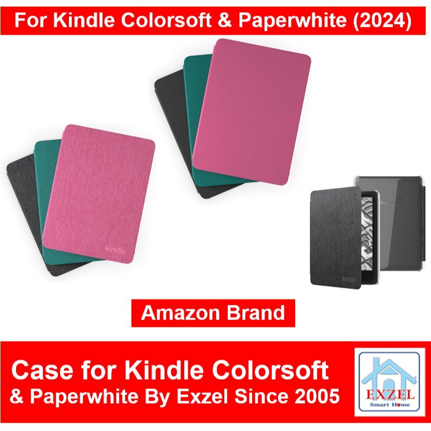 Genuine Kindle Colorsoft Case | Kindle Paperwhite Case Gen 12 | Leather / Fabric Cover Case - Black 