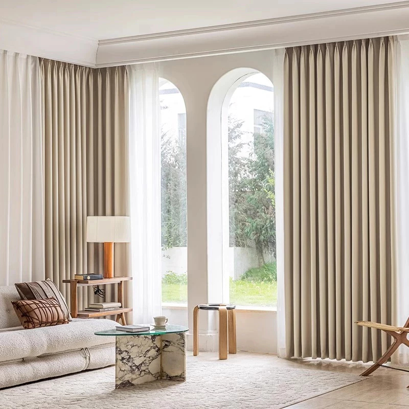 ผ้าม่าน ผ้าม่านจีบ ตะขอ ม่านตาไก่กันความร้อนและเสียง 99% ม่านประตู ฉากกั้นห้อง ผ้าหนา 3 ชั้น - รูปที่ 7