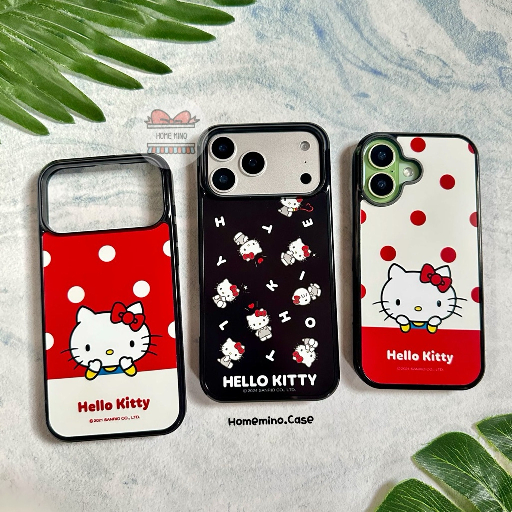 🌈 พร้อมส่ง ❤️ Sanrio Hello Kitty Black Alum Case เคสคิตตี้ (ผิวด้าน) ลิขสิทธิ์แท้ (17 Pro Max/i17/16
