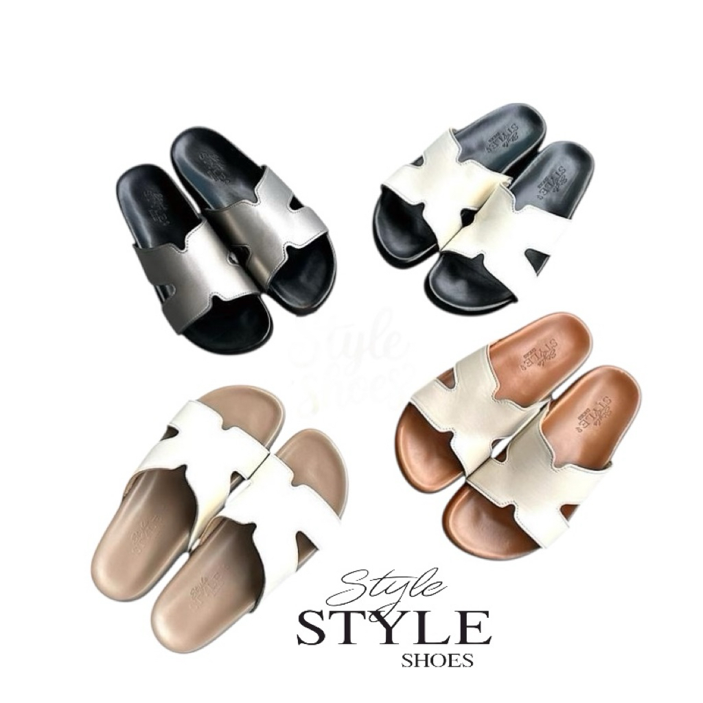 Style shoes รุ่น Riley 03 รองเท้าแตะทรงไบเก้นท์ สไตย์วินเทจ ดีไซด์เรียบแต่ยังดูแพง ใส่ได้ทุกวัน *แนะนำเพิ่ม 1 ไซด์*