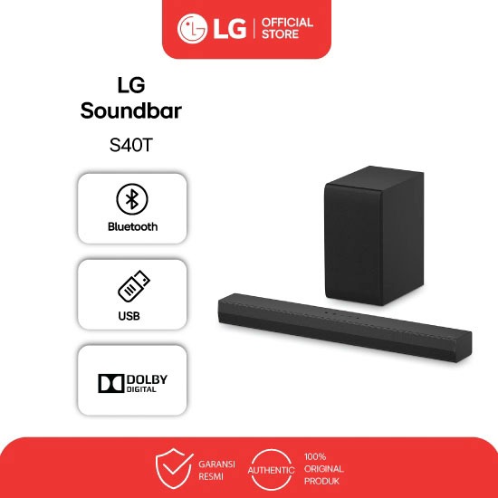 LG ซาวด์บาร์ (2.1 CH, 300 วัตต์) รุ่น S40T.DTHALLK