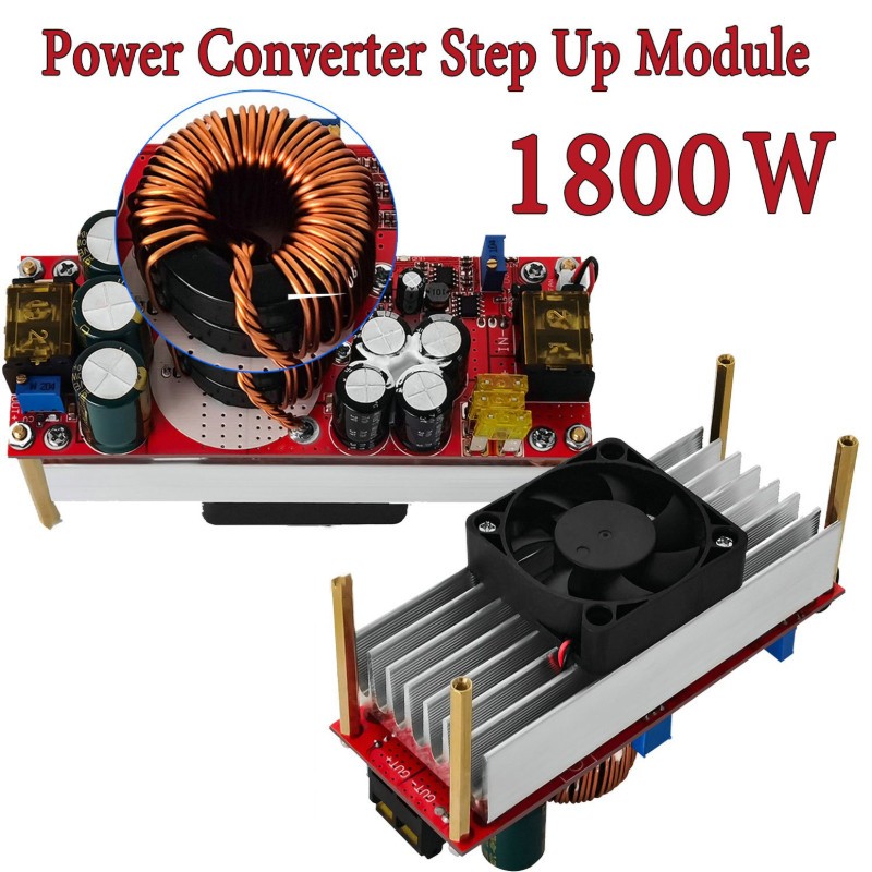 สเตปอัพ 1200W 1800W 20A สเต็ปอัพ step up dc สเต็บอัพ เสต็ปอัพ โมดูล สะเต็ปอัพ Converter Boost 10-60V to 12-90V
