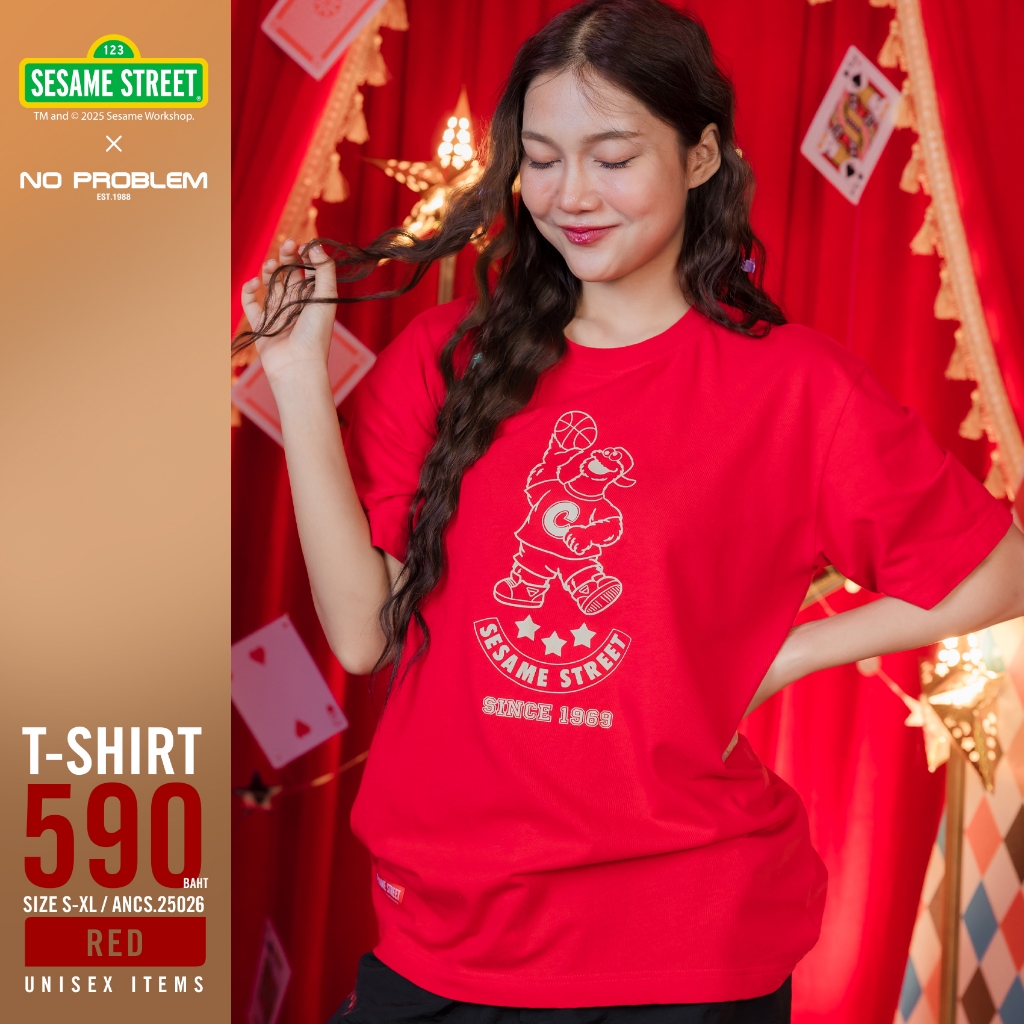 New เสื้อยืด SESAMEคอกลม ANCS.25026 -  SESAME STREET T- SHIRT