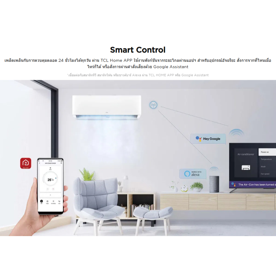 TCL แอร์ ระบบ AI Control Inverter รุ่น TAC-PRO แอร์ T-Pro Series สั่งการผ่าน Wi-Fi ประหยัดไฟฉลากเบอร์ 5+3 ดาว - รูปที่ 3