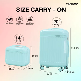 Tpartner แท้100% (รับประกัน 1 ปี) กระเป๋าเดินทางล้อลากรุ่น Melody Series 7 สีสุดน่ารัก วัสดุ PC+ABS ผิวเงาสวย แข็งแรง
