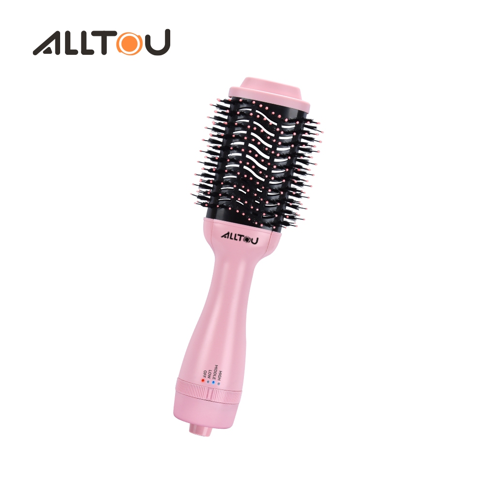 ALLTOU 【เป่าแห้งภายใน 3 นาที】หวีไดร์ไฟฟ้า หวีอากาศร้อน  4In1 หวีไดร์ ใช้ได้ทั้งผมตรงและผมหยิก เกียร์ 3 Hot Air Brush