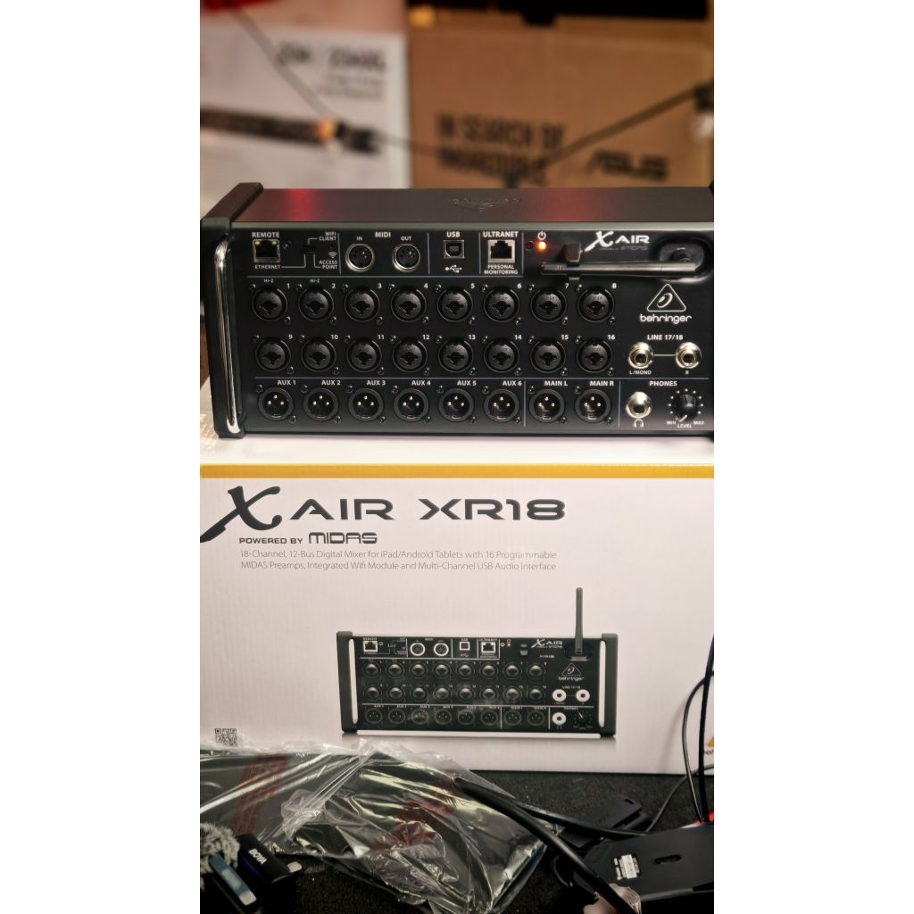 Behringer X AIR XR18 มิกซ์ติดแร็ค 18 อินพุต 6 Aux พร้อมเสาส่ง Wifi​