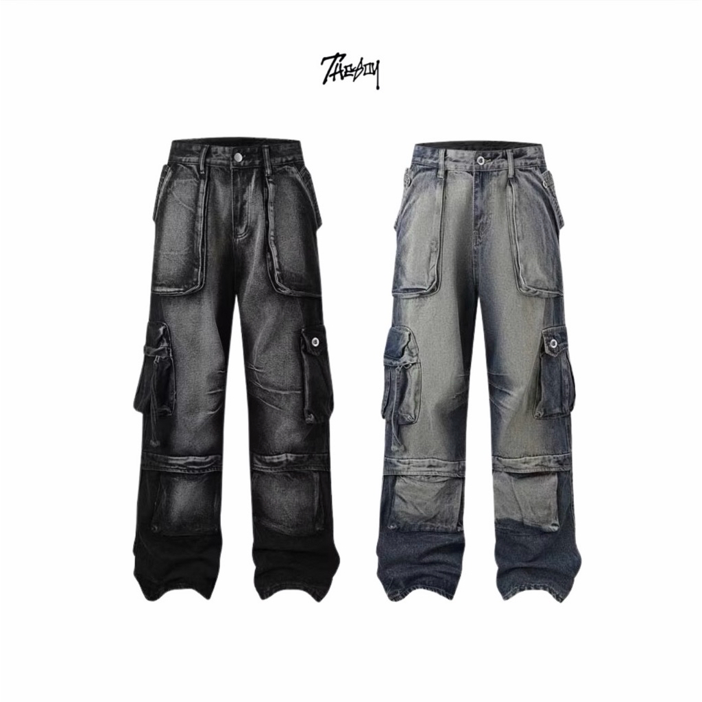 THEBOY-EDGETTE CARGO JEANS กางเกงยีนส์คาร์โก้