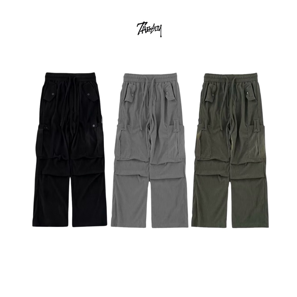 THEBOY-CHUBBLE CORDUROY PANTS กางเกงลูกฟูกคาร์โก้ทรงกระบอกตรง