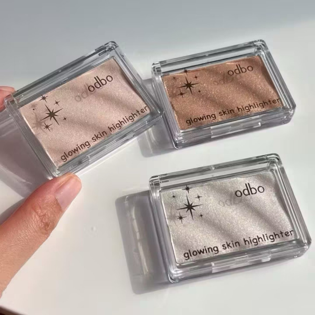 (OD1304) โอดีบีโอ ไฮไลท์ odbo Glowing Skin Highlighter ไฮไลท์เนื้อนุ่มลื่น ปัดง่าย เนื้อชิมเมอร์เล็ก ขนาด 4.5 กรัม