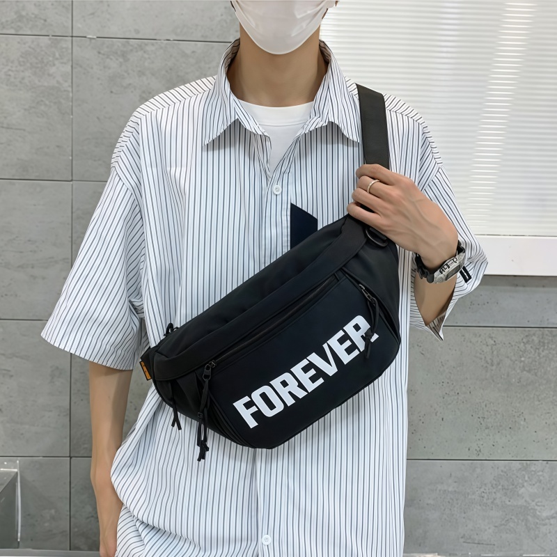 กระเป๋าสะพายหน้าอกกระเป๋าสะพายกระเป๋าเป้สะพายหลังเอวความจุขนาดใหญ่สำหรับผู้ชาย 2025 ไหล่เดี่ยวสไตล์ใหม่กีฬาแฟชั่นกระเป๋า