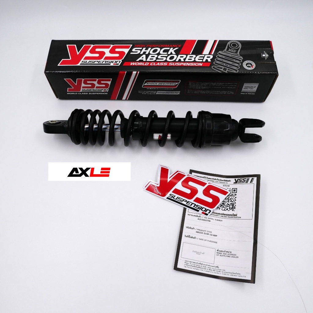 โช้คหลัง YSS PRO-PLUS สีดำ/ดำ สำหรับ Yamaha Grand Filano 125 ปี 2014–2022 (ของแท้ YSS Thailand)