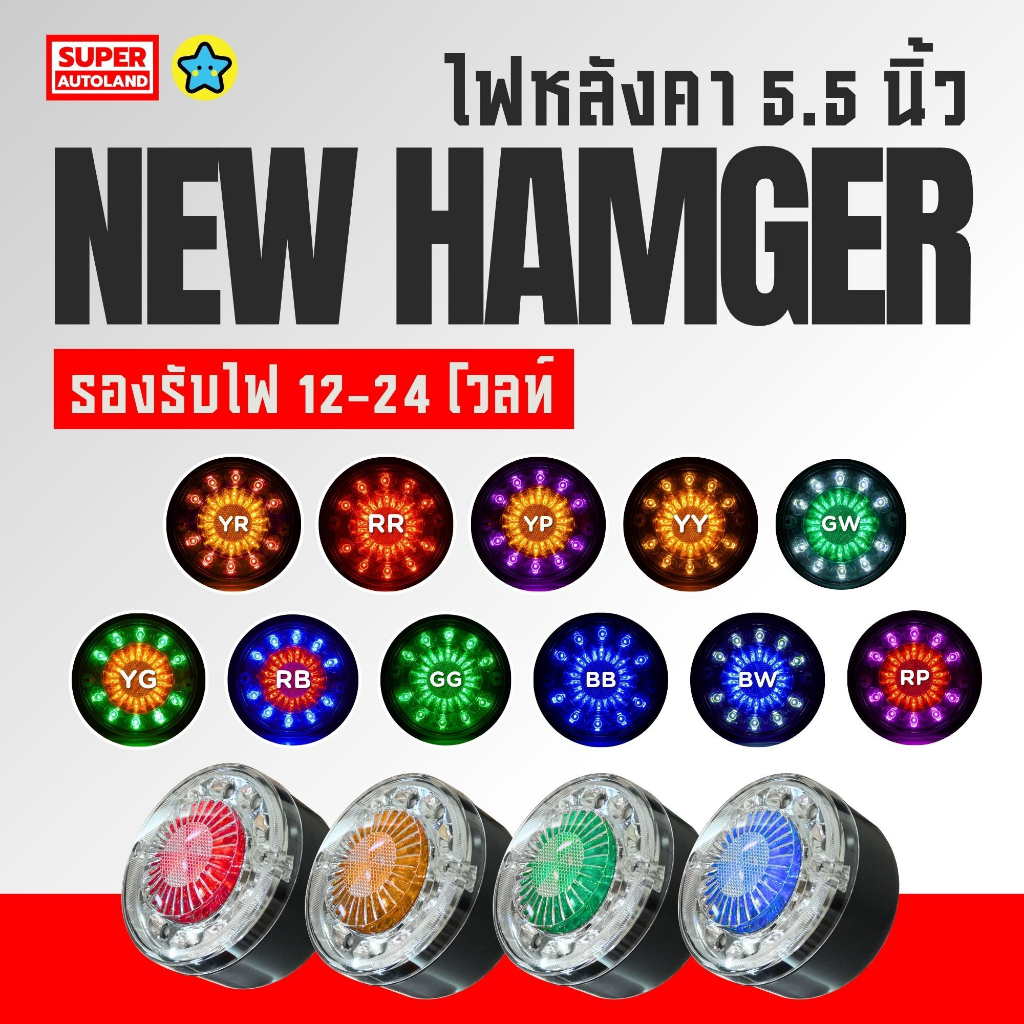 ไฟหลังคา ไฟโดนัท ปาตาเน่  ขนาด 5.5 นิ้ว รุ่น HAMBURGER 12-24V กันน้ำ IP67