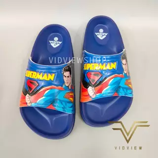 VIDVIEW มีส่งด่วน รองเท้าแตะเด็ก Adda 35B01 แบบสวม ไซส์ 25-35 ลาย Superman ลิขสิทธิ์แท้