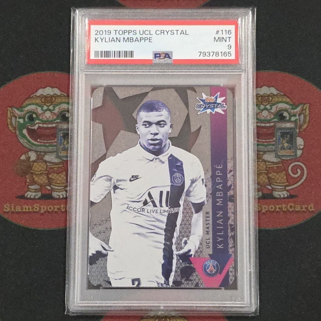 การ์ด​เกรด​ Kylian​ Mbappe 2019 Topps Crystal PSA 9