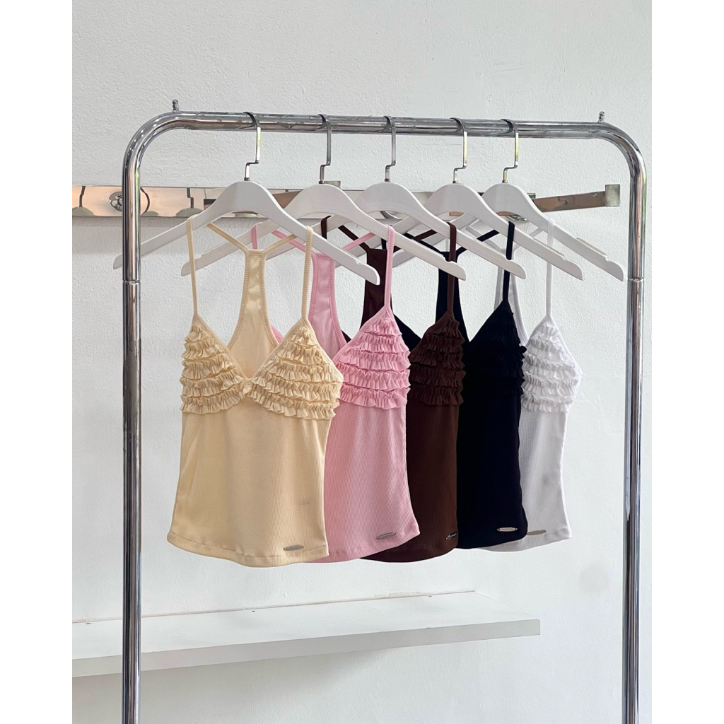 Riffy top 💗 เสื้อสายเดี่ยว เสื้ิอแต่งระบาย เสื้อกล้าม twentyfour