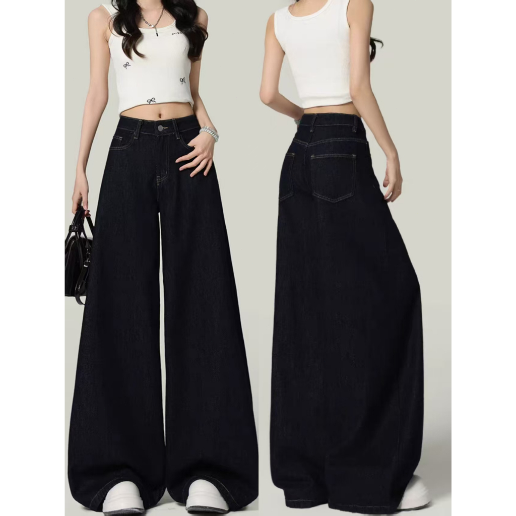 🔥919nn🔥กางเกงยีนส์เอวสูง กางเกงยีนส์ผู้หญิง กางเกงขายาวลำลอง