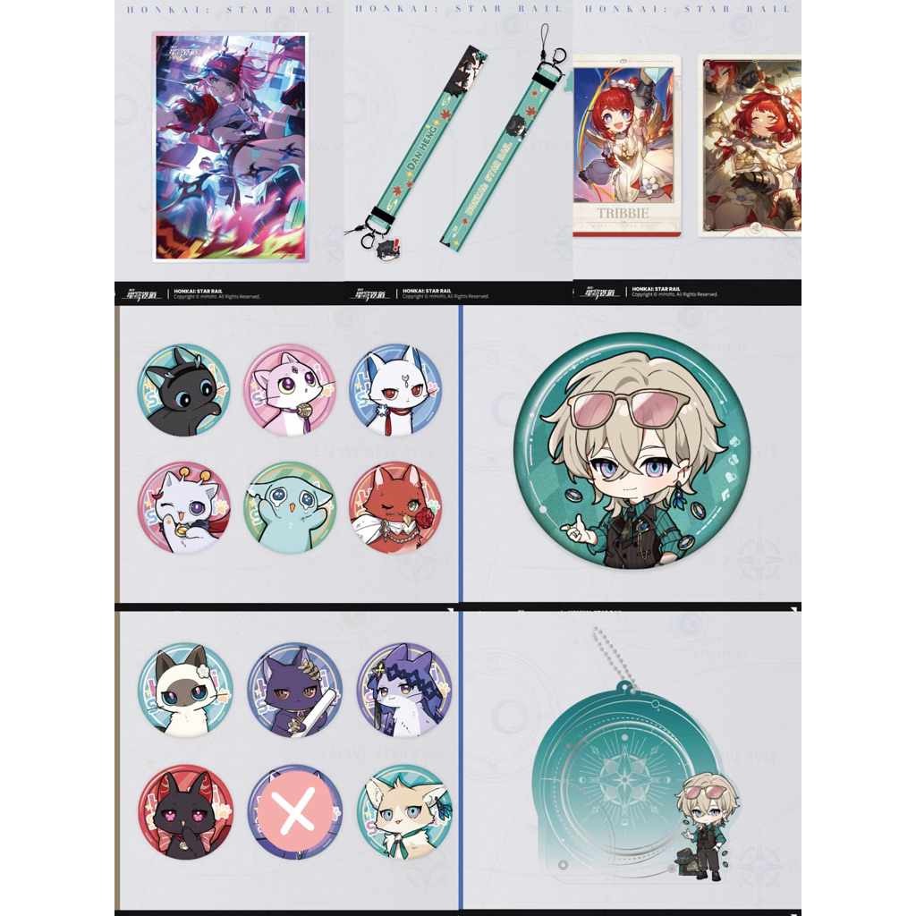 พร้อมส่ง Official HSR Honkai star rail Goods Hoyoverse เข็มกลัด Dan Heng Tribbie Aventurine